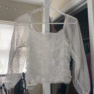 Streetwear Society white polka dot chiffon blouse